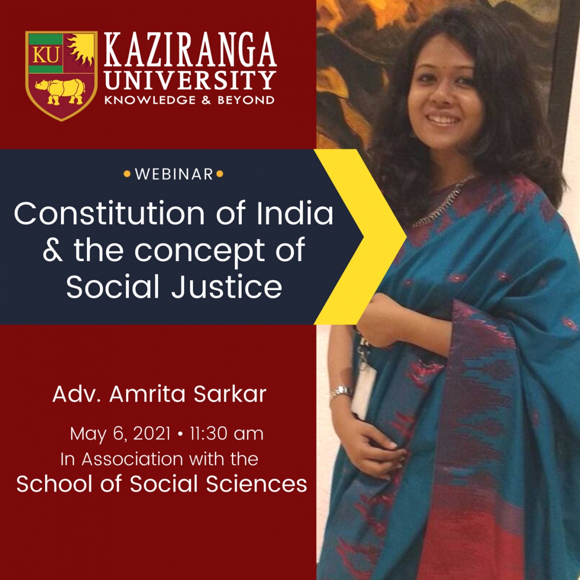 Webinar on 'Constitution of India and the concept of Social Justice' organized by the School of Social Sciences.