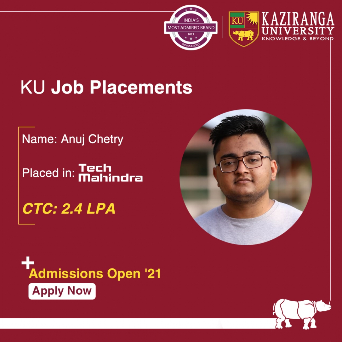 KU student placed at Tech Mahindra