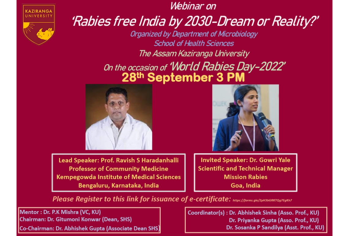 Webinar on 'World Rabies Day'2022 (On 28th September)