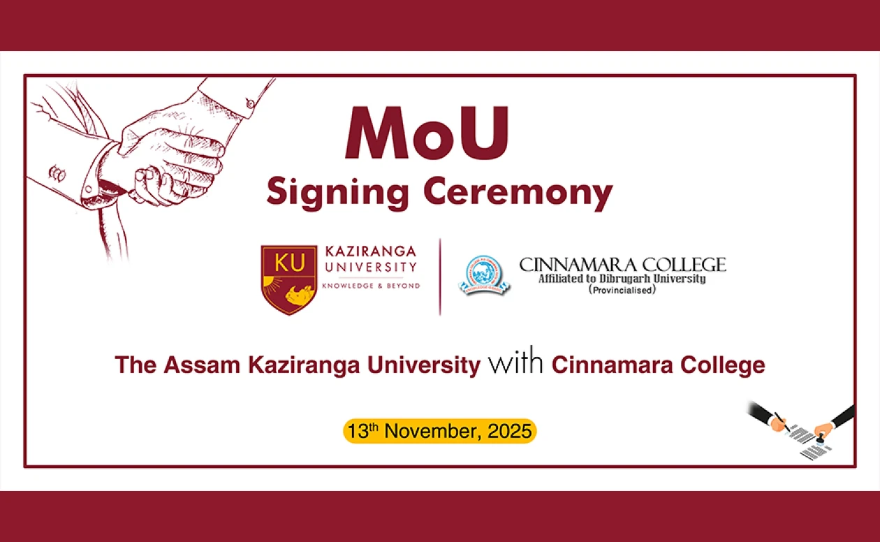 MoU signing between School of Social Sciences, The Assam Kaziranga University & Cinnamara College, Jorhat