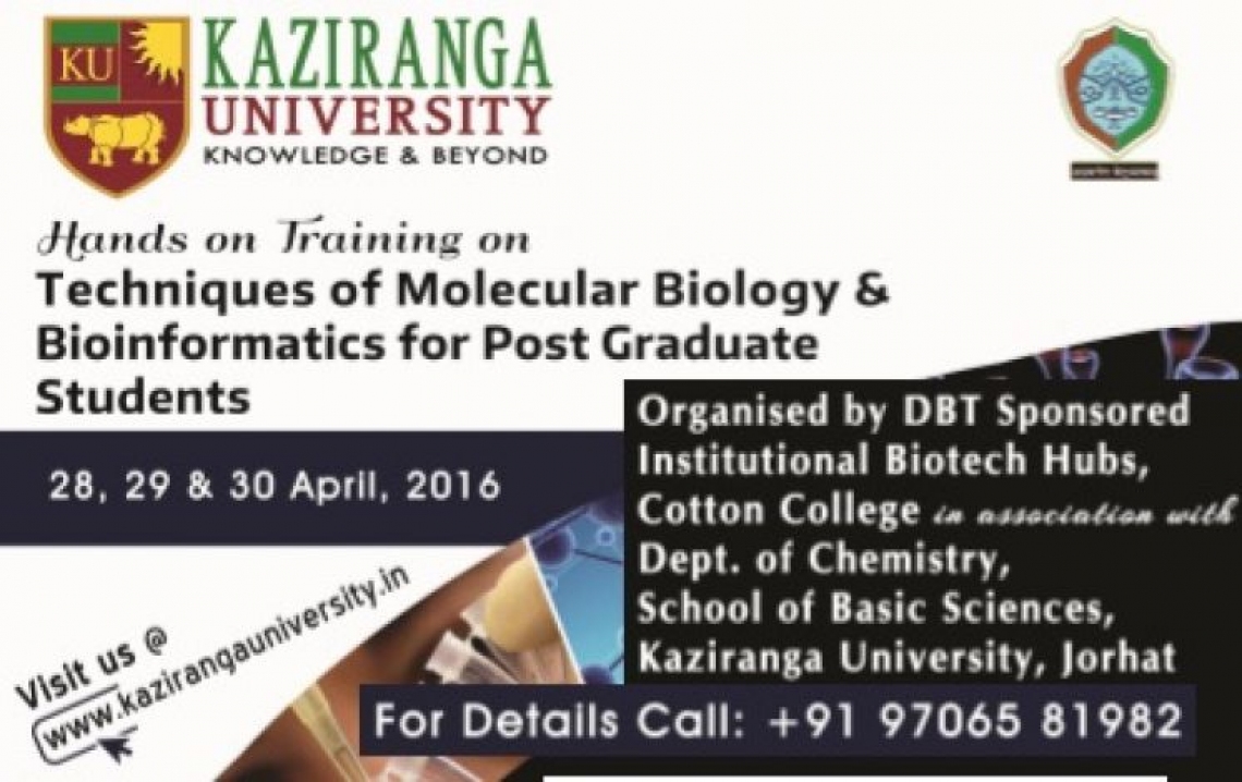 Workshop on 'Hands on Training on Techniques of Molecular Biology and Bioinformatics