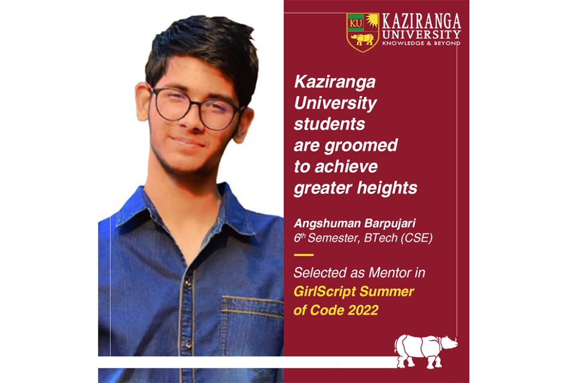 Congratulation, Angshuman, for being selected as a mentor at GirlScript Summer of Code 2022