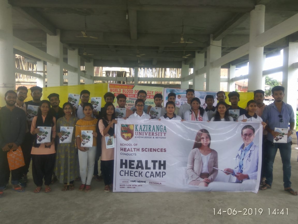 Health check up Camp organized by the School of Health Sciences