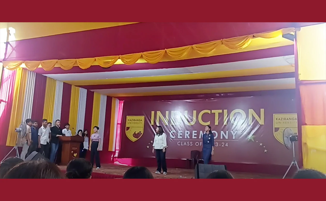KU Student performs Anti ragging DRAMA on INDUCTION ceremony 2023-24