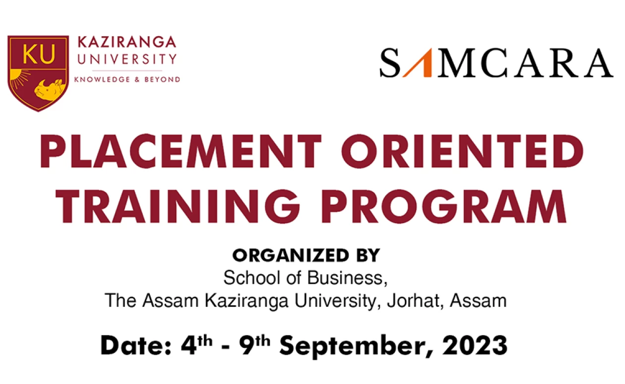 Placement Oriented Training Program organized by School of Business in Collaboration with Samcara