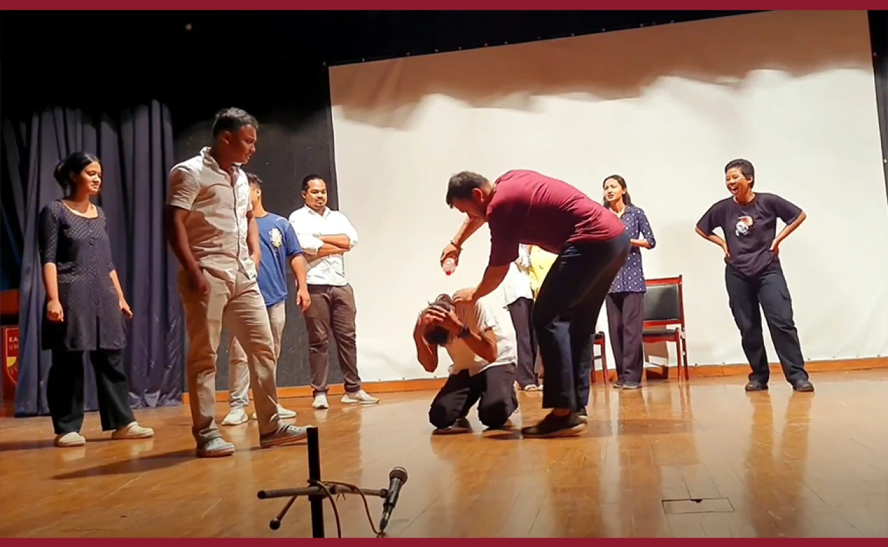 Students of Kaziranga University on the occasion of Anti Ragging Week to create an awareness among the students of college/university