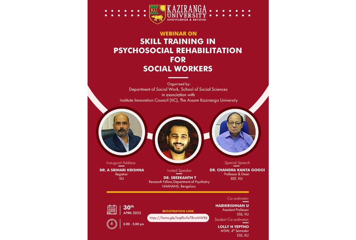 Webinar on Skill Training in Psychosocial Rehabilitation for Social Workers