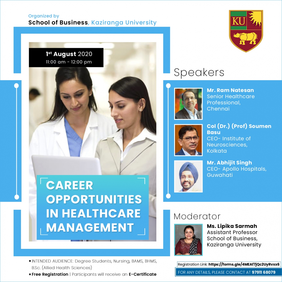 Webinar on the topic, "Career Opportunities in Healthcare Management"