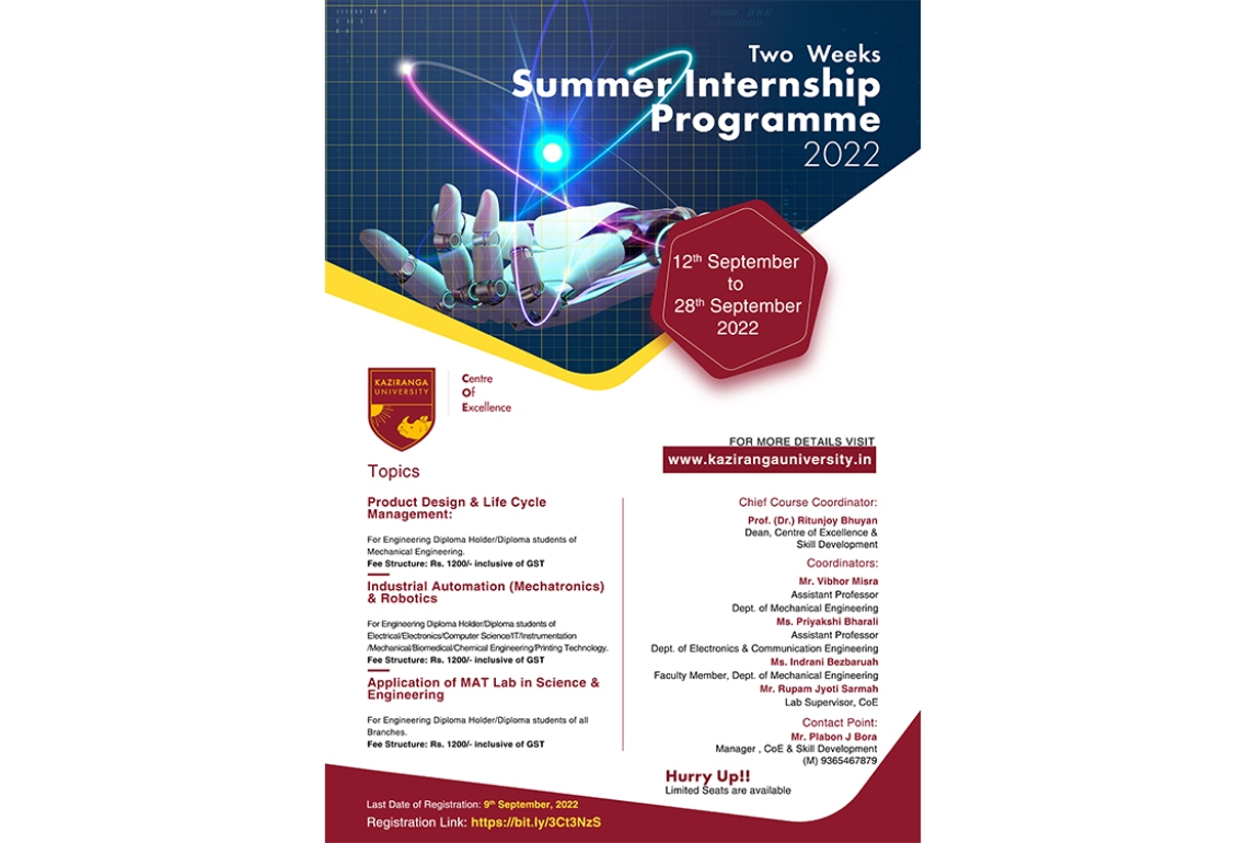 Two Weeks Summer Internship Training Programme for Engineering Diploma Holder/Diploma students