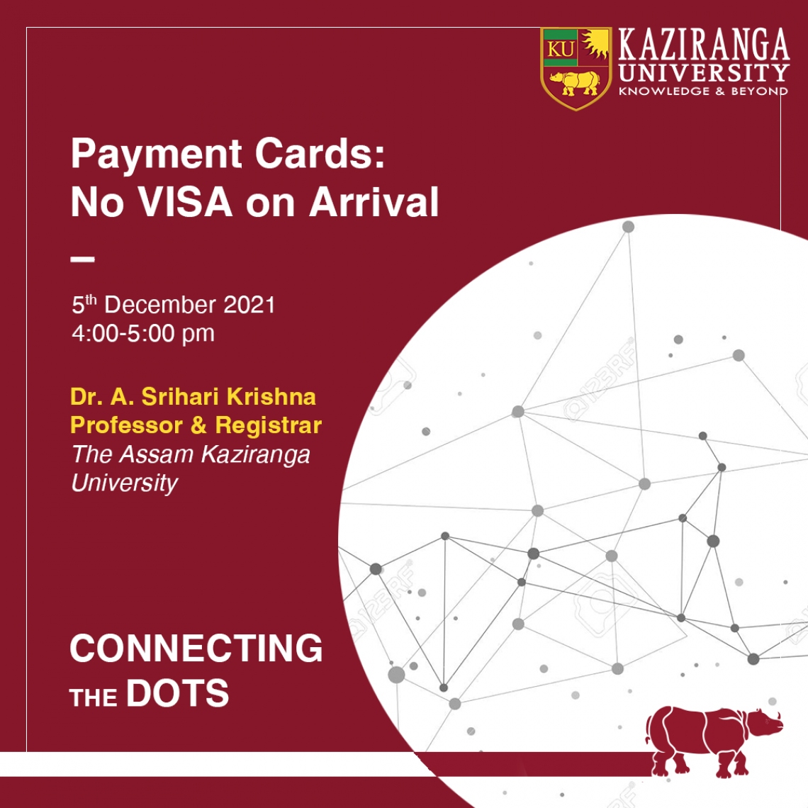 Connecting the Dots weekend Webinar on Payment Cards: No VISA On Arrival