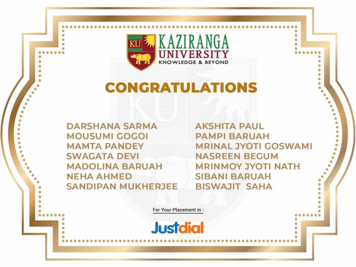 14 KU Students recruited by JustDial