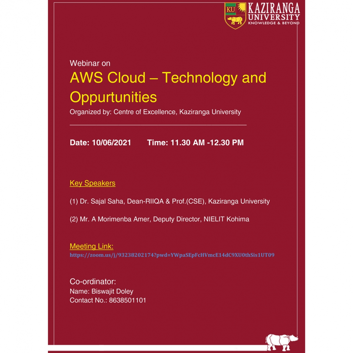 Webinar on AWS Cloud with NIELIT Kohima