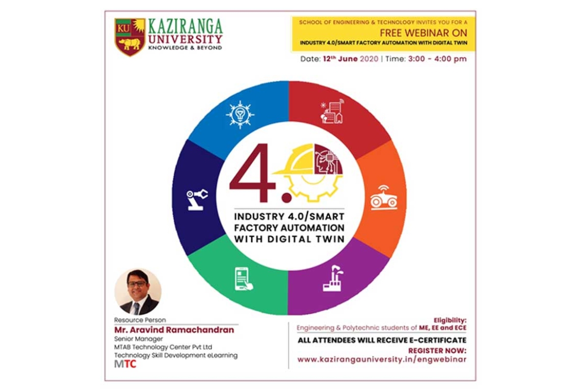 Webinar on Industry 4.0/ Smart factory automation with digital twin organized by Mechanical Department, School of Engineering and Technology