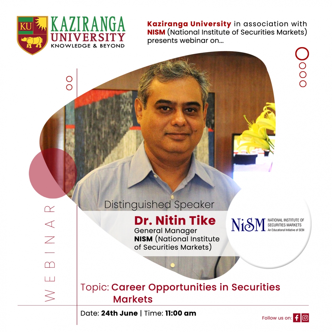 Exclusive Webinar for MBA students at The Assam Kaziranga University with Dr Nitin Tike