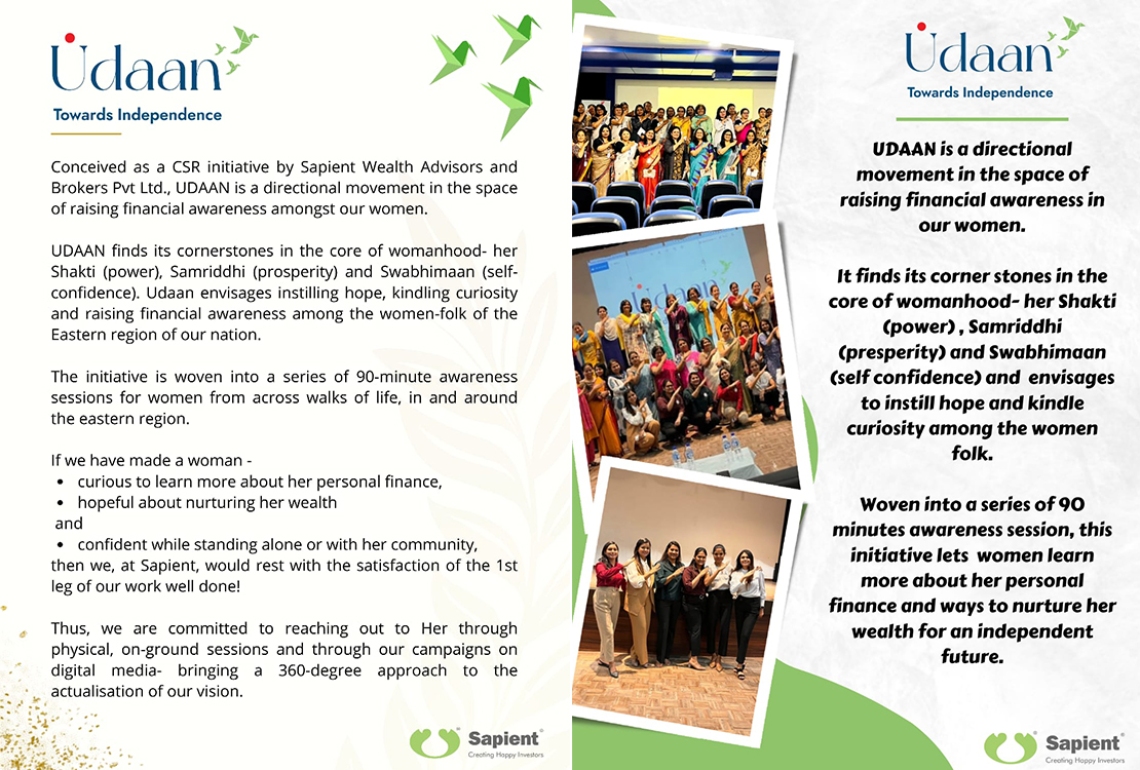 Financial Awareness Programme for Women, in collaboration with "UDAAN-Towards Independence"- A CSR initiative of Sapient Wealth Investors.