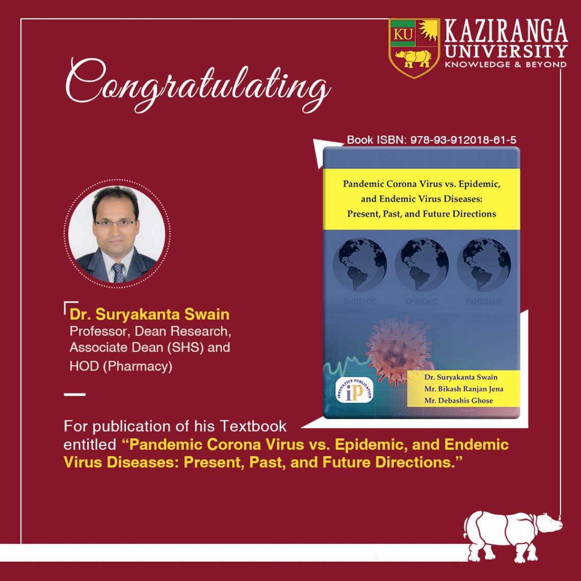 Congratulations on getting published by IP Innovative Publication, New Delhi