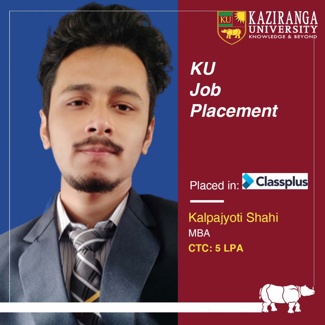 Congratulations Kalpajyoti Shahi on getting placed at M/s. ClassPlus (Bunch Micro-Technologies Pvt. Ltd)