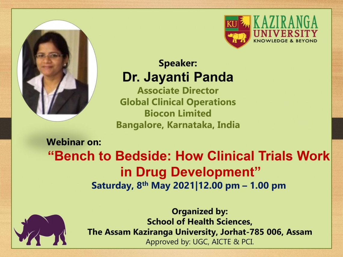 Webinar on Bench to Bedside: How Clinical Trials Work in Drug Development