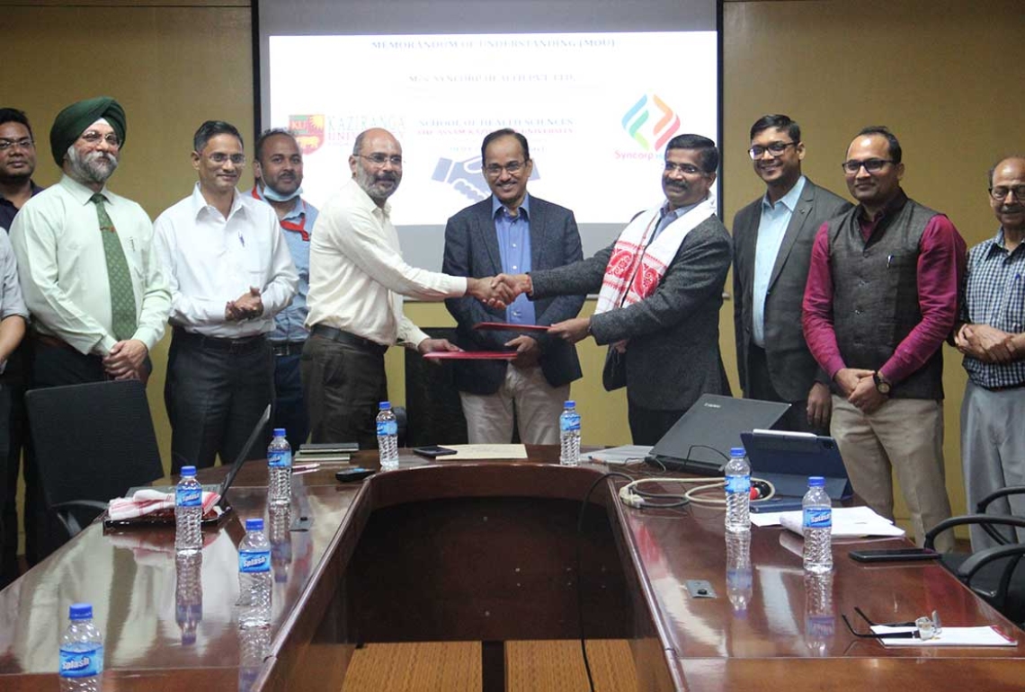Mou signed between the School of Health Sciences, The Assam Kaziranga and M/s. Syncorp Health Pvt. Ltd