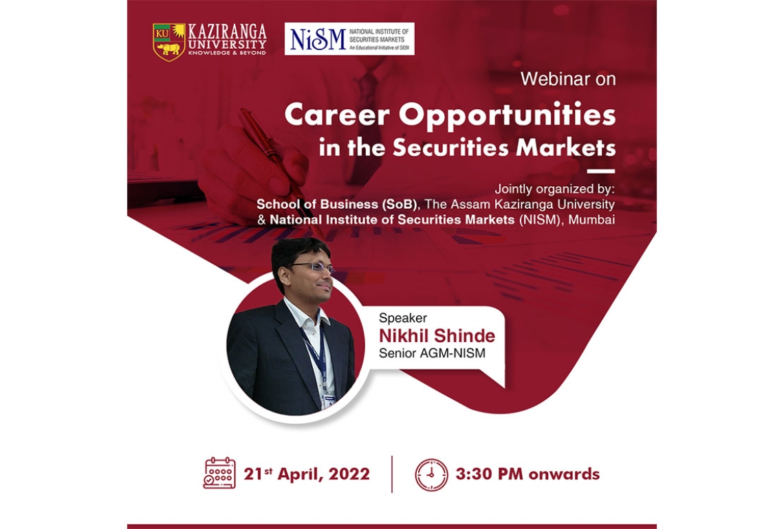 Webinar on Career Opportunities in the Securities Market organizing School of Business(SOB)