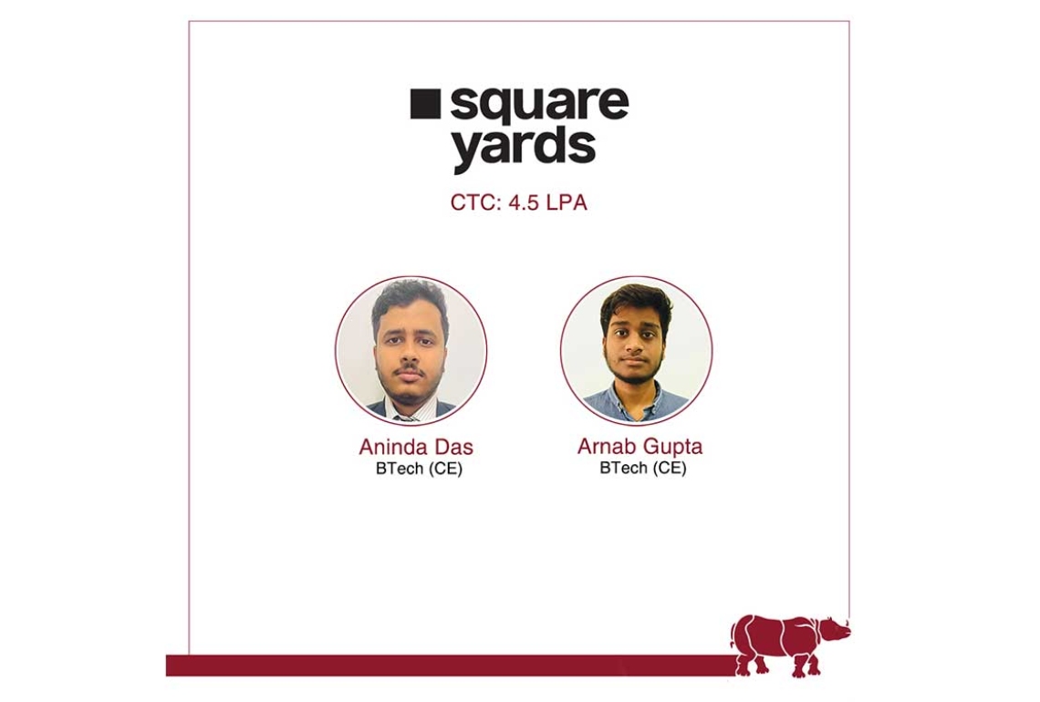 Congratulations on getting placed at M/s.Square Yards Estates Pvt. Ltd